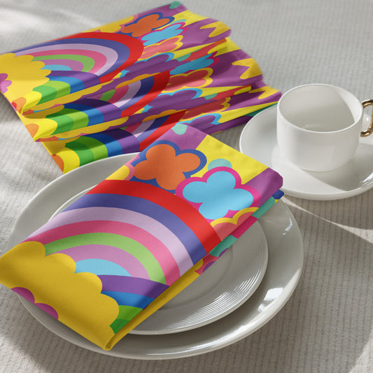 "Optimism Blossoms" Floral Close-up Cloth Napkin Set