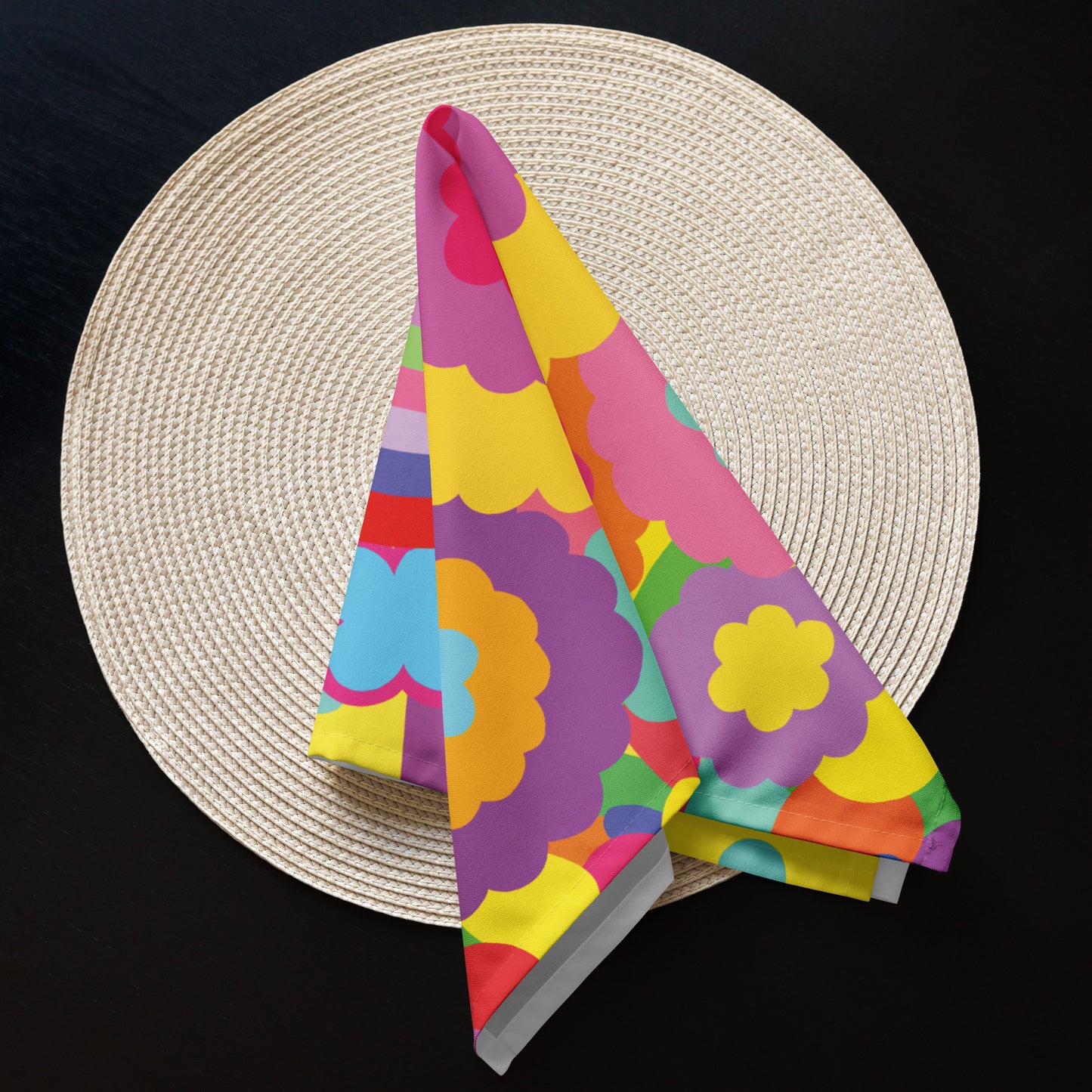 "Optimism Blossoms" Floral Close-up Cloth Napkin Set