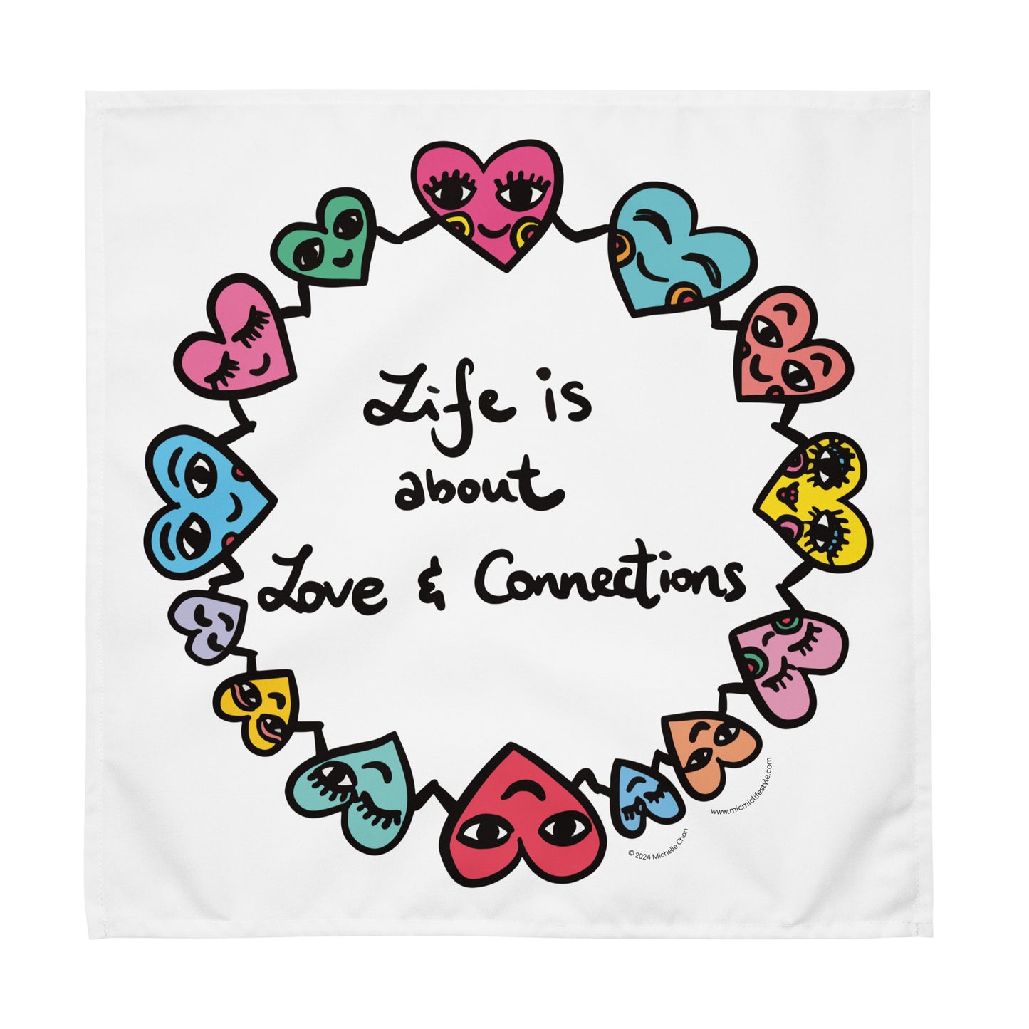 "Life is about Love & Connections" Cloth Napkin Set