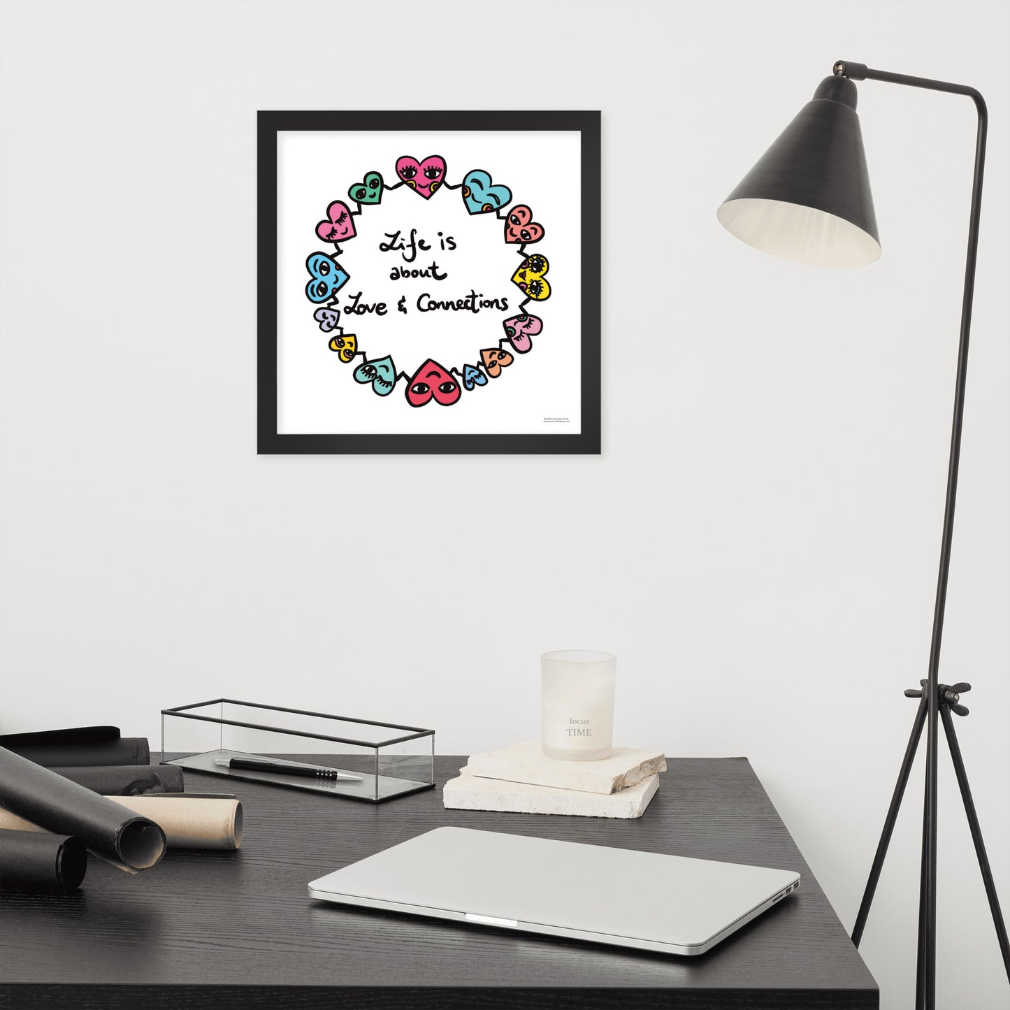 "Life is about love & connections" Framed Poster