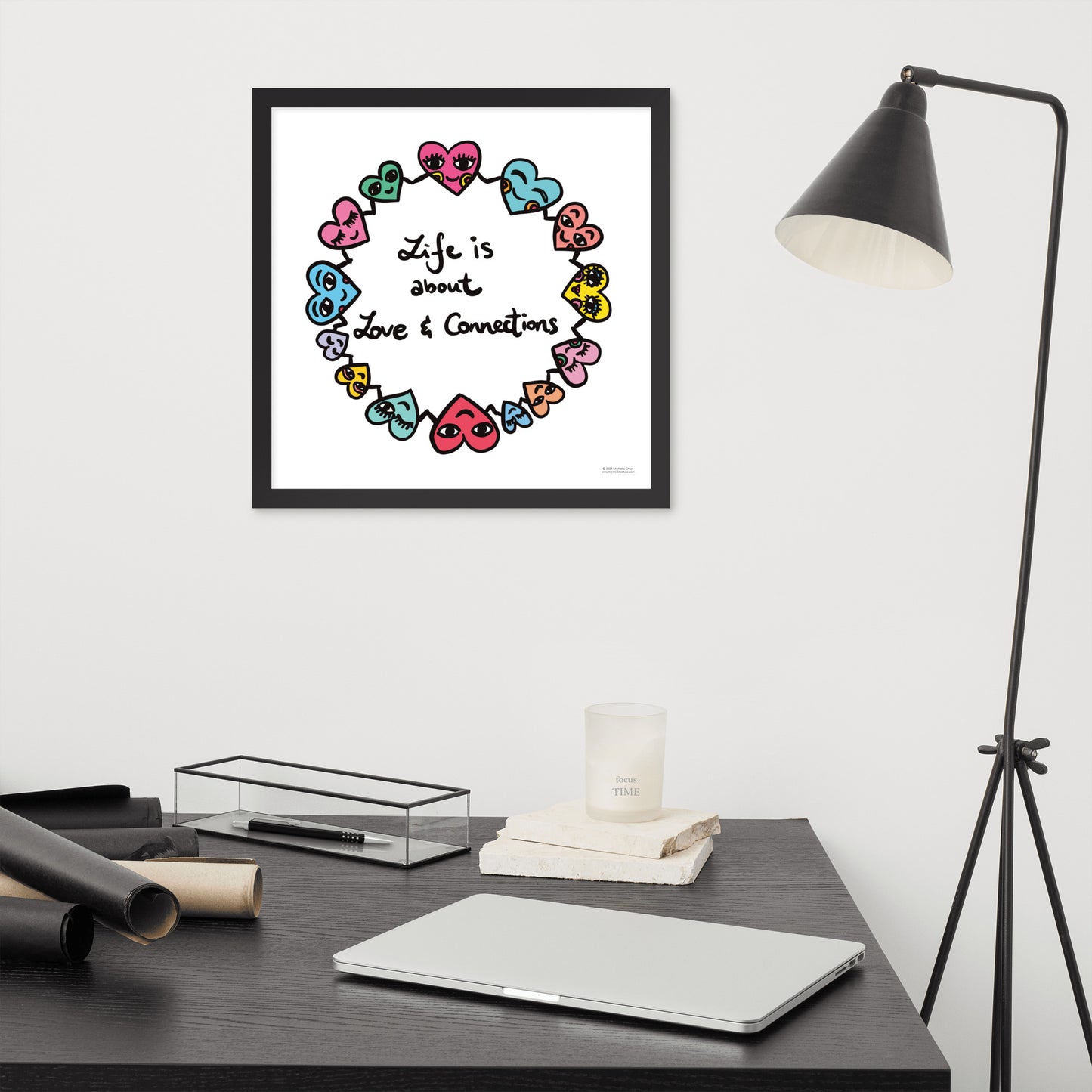 "Life is about love & connections" Framed Poster