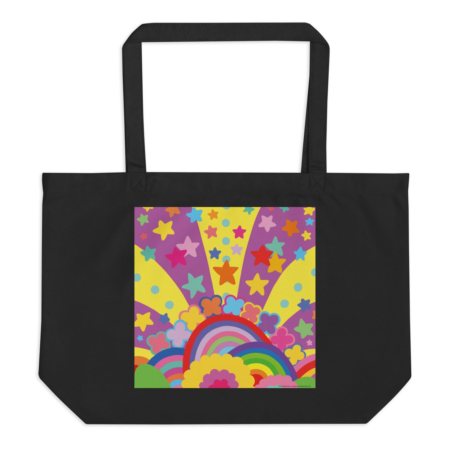 "Optimism Blossoms" Large Organic Tote Bag