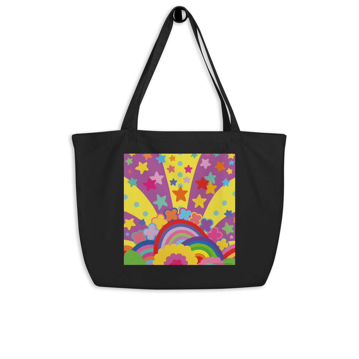 "Optimism Blossoms" Large Organic Tote Bag