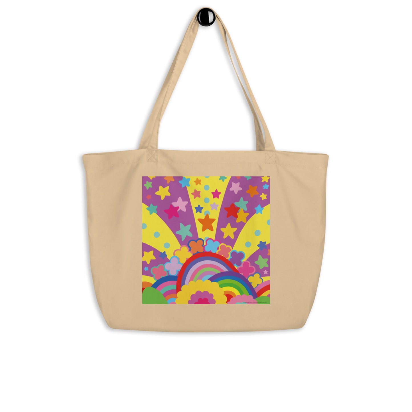 "Optimism Blossoms" Large Organic Tote Bag