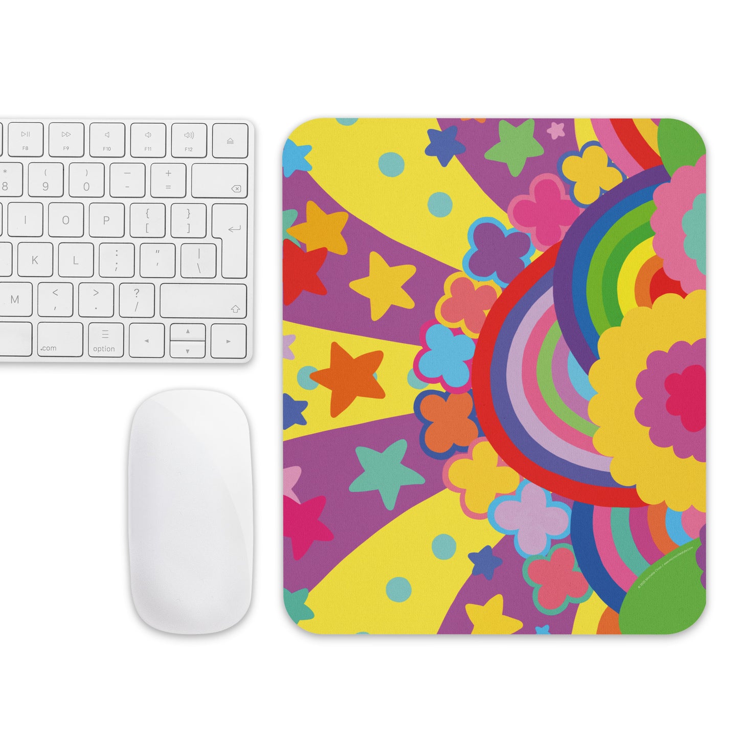 "Optimism Blossoms" Starry Starry Floral Blossoms Mouse Pad