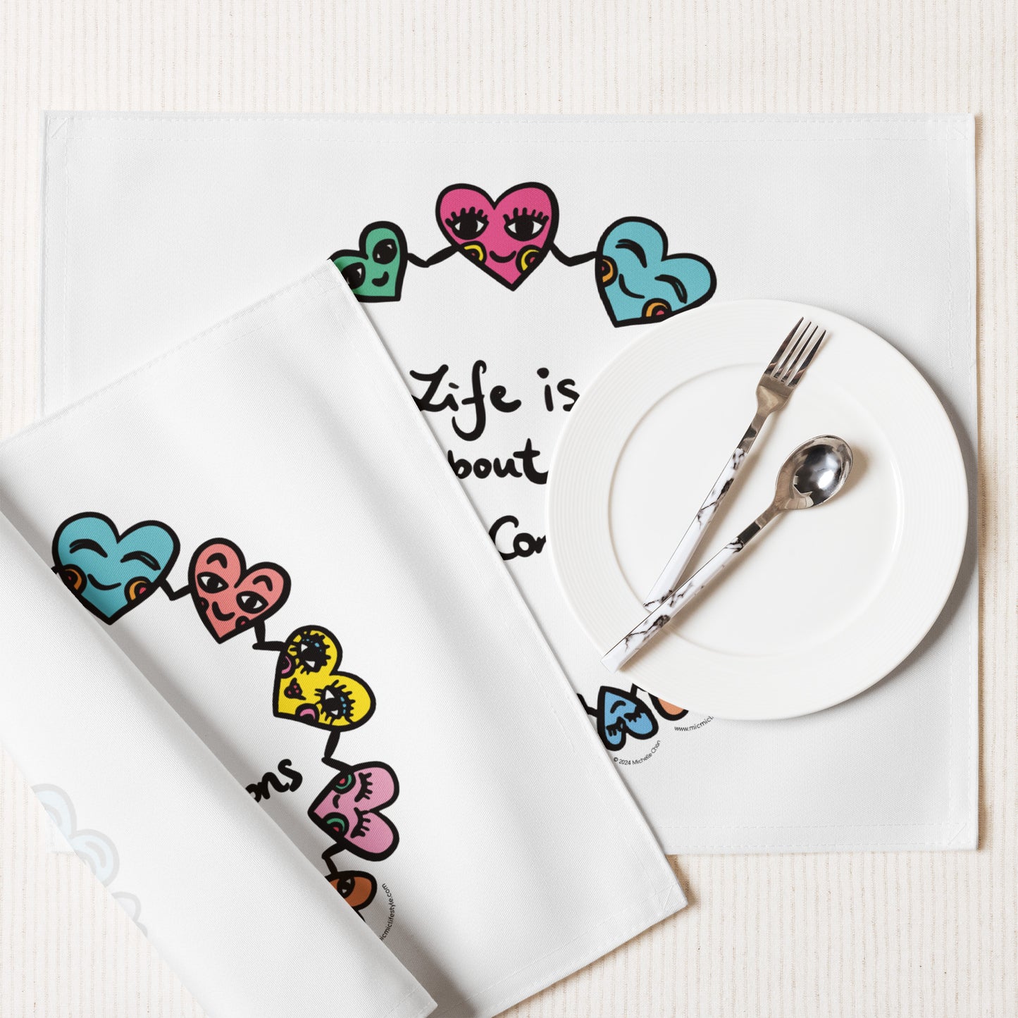 "Life is about Love & Connections" Placemat Set