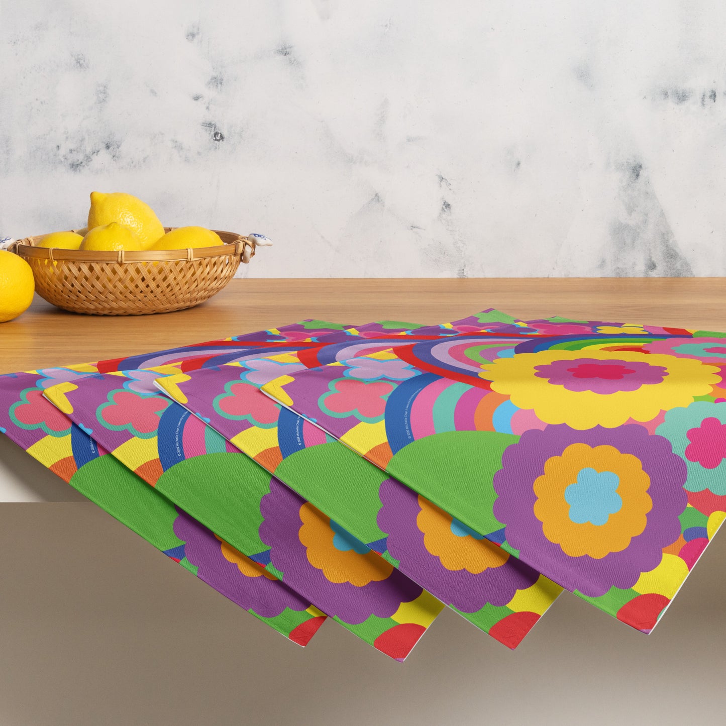 "Optimism Blossoms" Floral Close-up Placemat Set