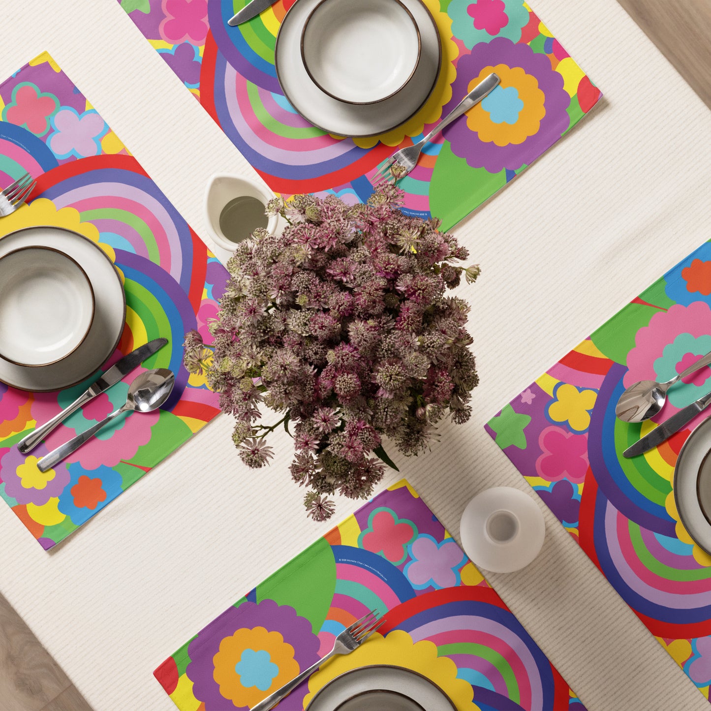 "Optimism Blossoms" Floral Close-up Placemat Set