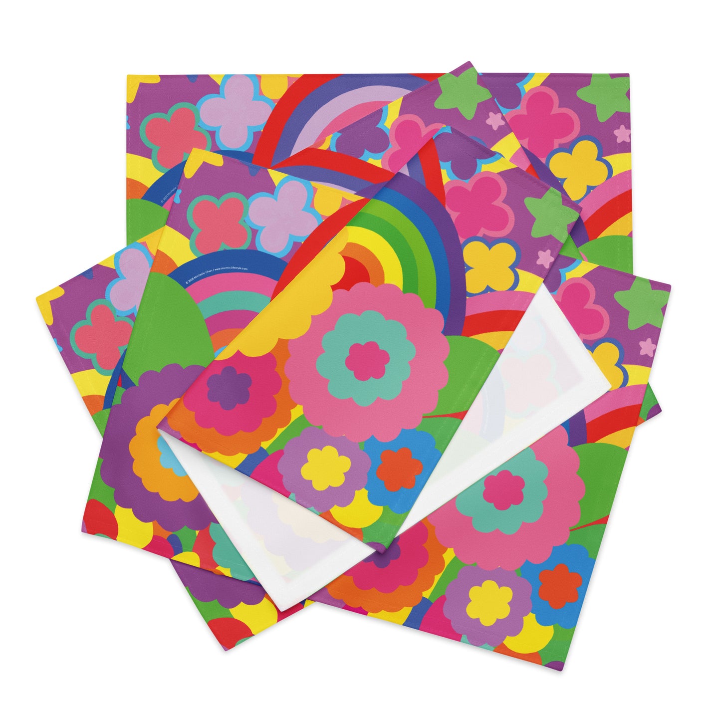 "Optimism Blossoms" Floral Close-up Placemat Set