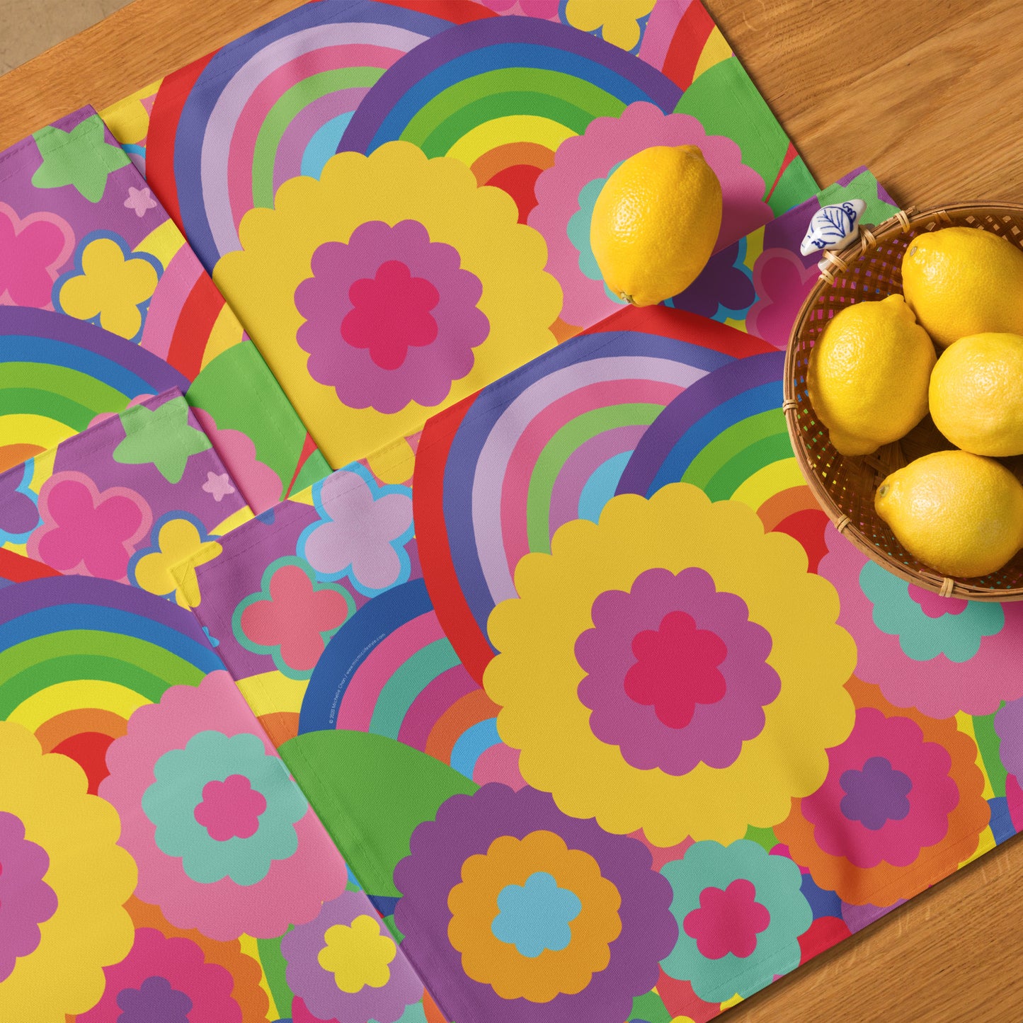 "Optimism Blossoms" Floral Close-up Placemat Set