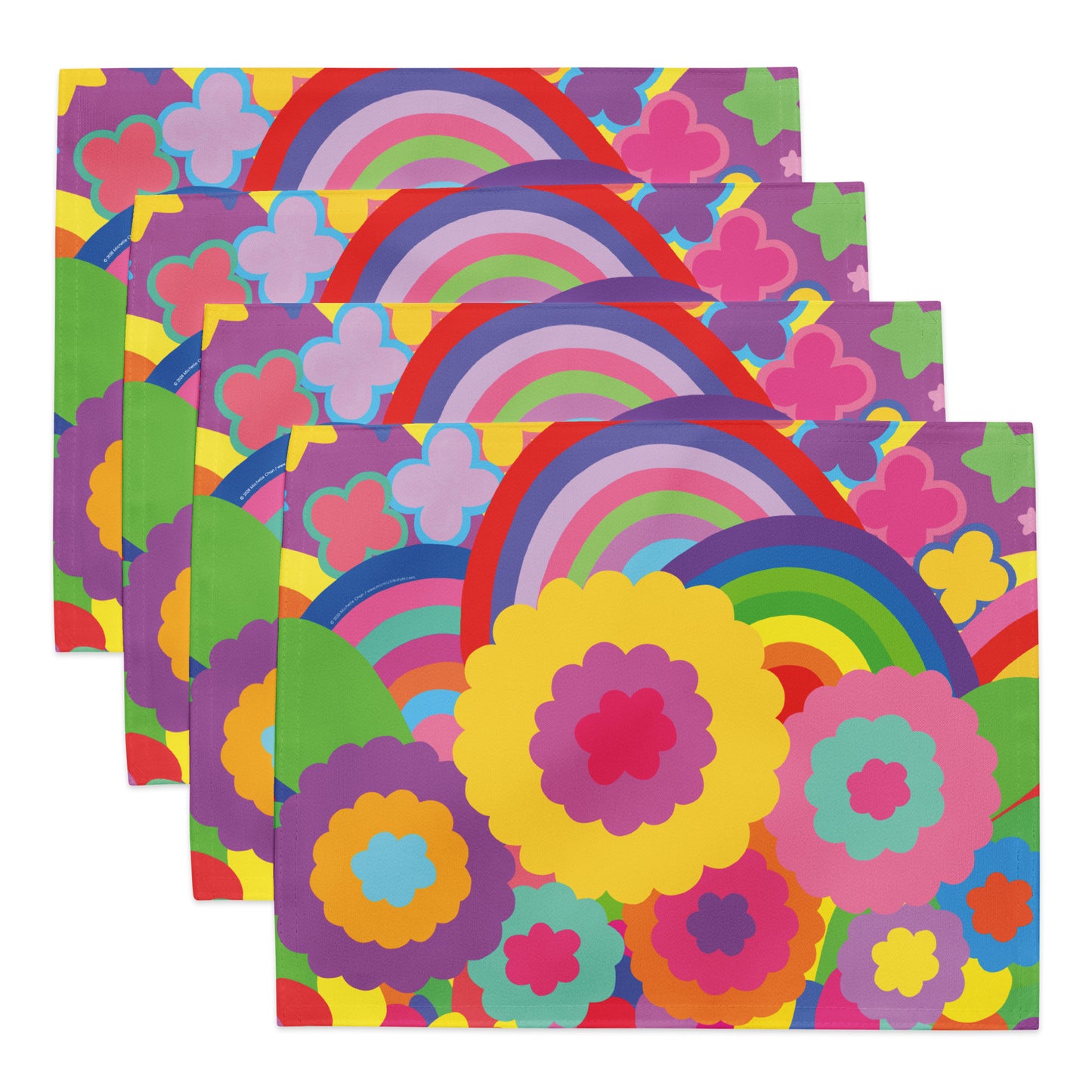 "Optimism Blossoms" Floral Close-up Placemat Set