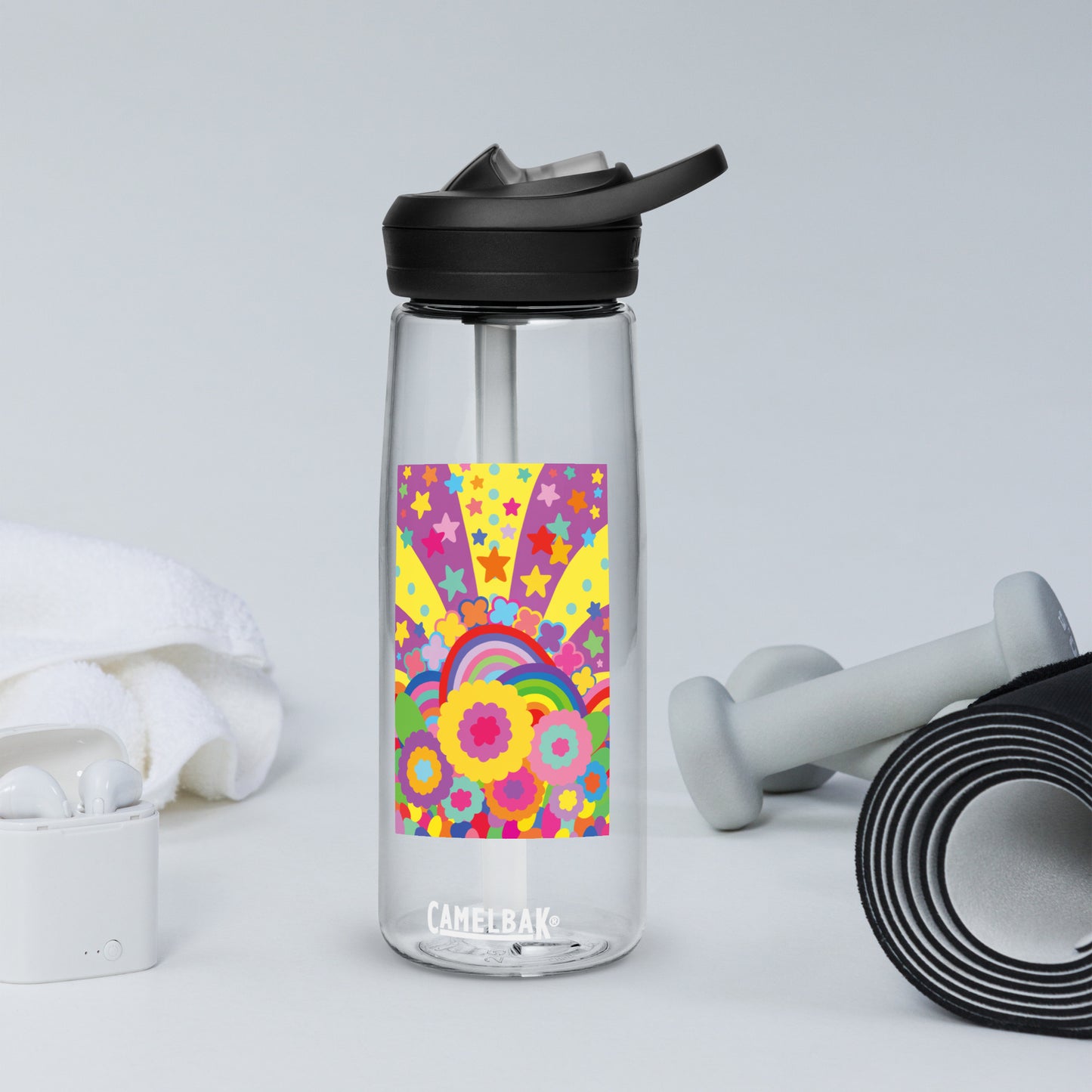 "Optimism Blossoms" Sports Water Bottle (BPA-free Eastman Tritan™ Renew 50% recycled material)