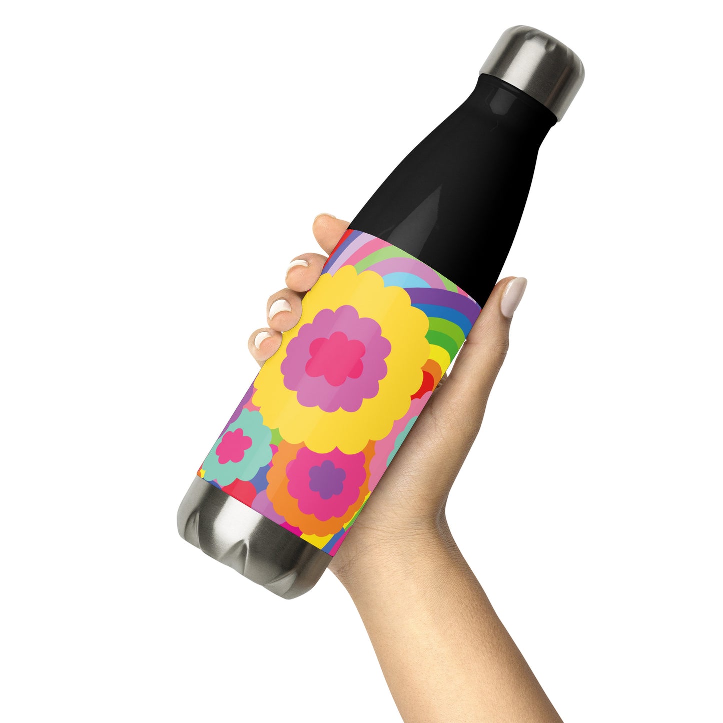 "Optimism Blossoms" Floral Close-up Stainless Steel Water Bottle