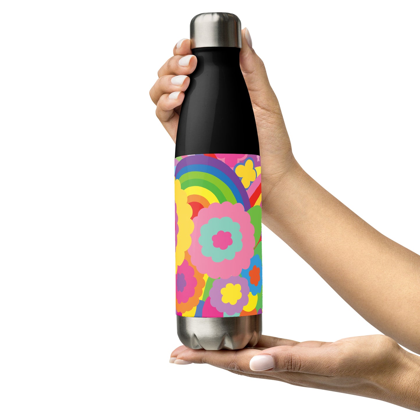 "Optimism Blossoms" Floral Close-up Stainless Steel Water Bottle