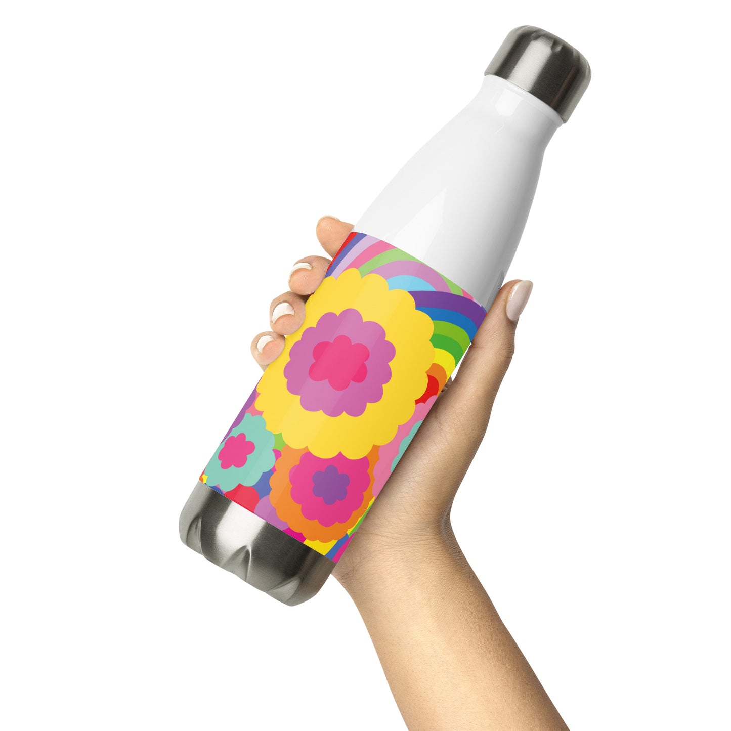 "Optimism Blossoms" Floral Close-up Stainless Steel Water Bottle