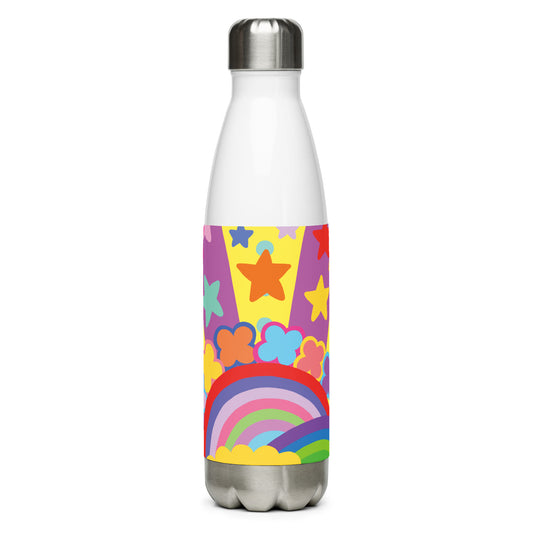 "Optimism Blossoms" Rainbow Star Stainless Steel Water Bottle