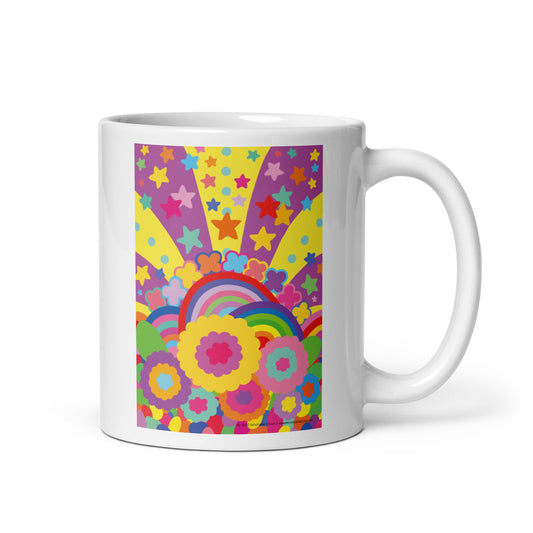 "Optimism Blossoms" White Glossy Mug