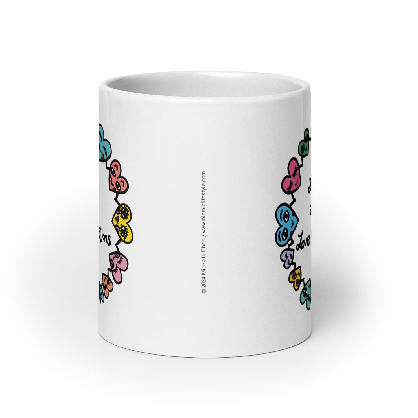 "Life is about Love & Connections" White Glossy Mug