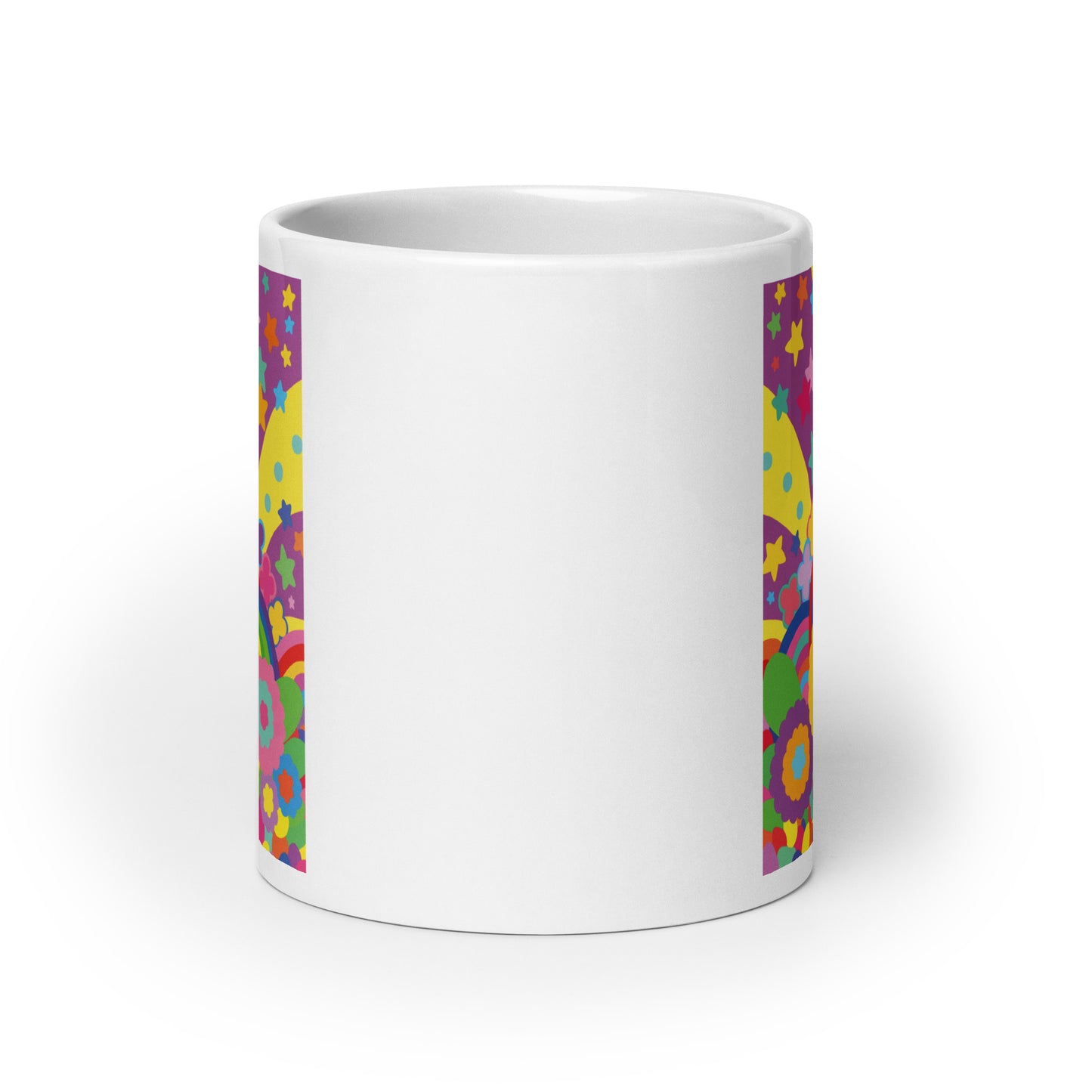 "Optimism Blossoms" White Glossy Mug